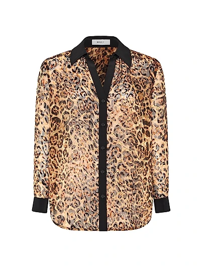Quincy Leopard Burnout Blouse