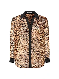Quincy Leopard Burnout Blouse