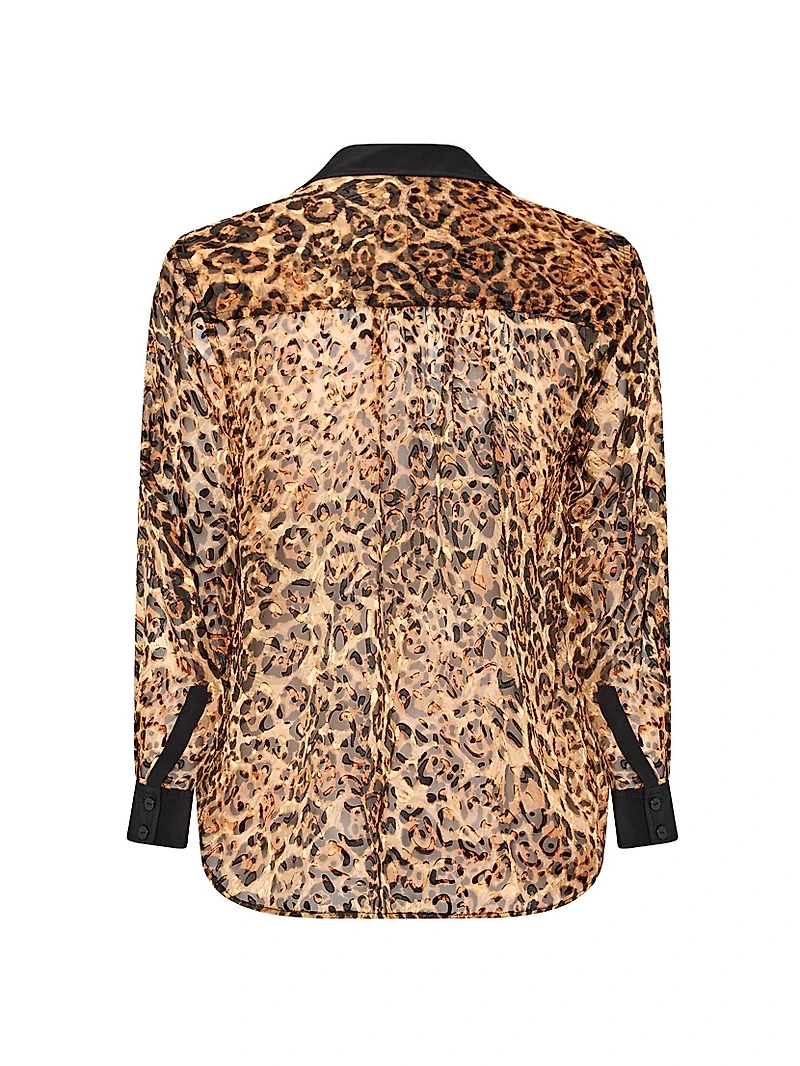 Quincy Leopard Burnout Blouse