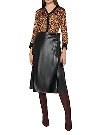 Quincy Leopard Burnout Blouse