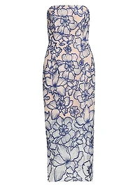 Kait Floral-Embroided Cocktail Dress
