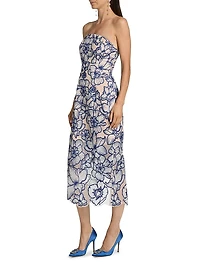 Kait Floral-Embroided Cocktail Dress