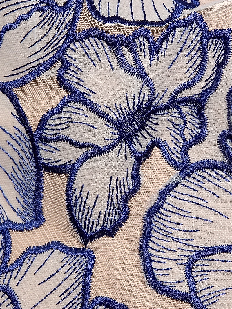 Kait Floral-Embroided Cocktail Dress