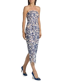 Kait Floral-Embroided Cocktail Dress