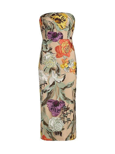 Shiloh Floral-Embroidered Sheath Dress