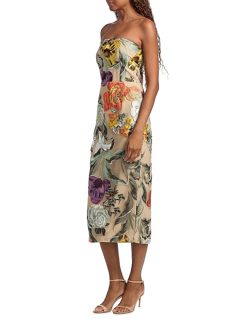 Shiloh Floral-Embroidered Sheath Dress