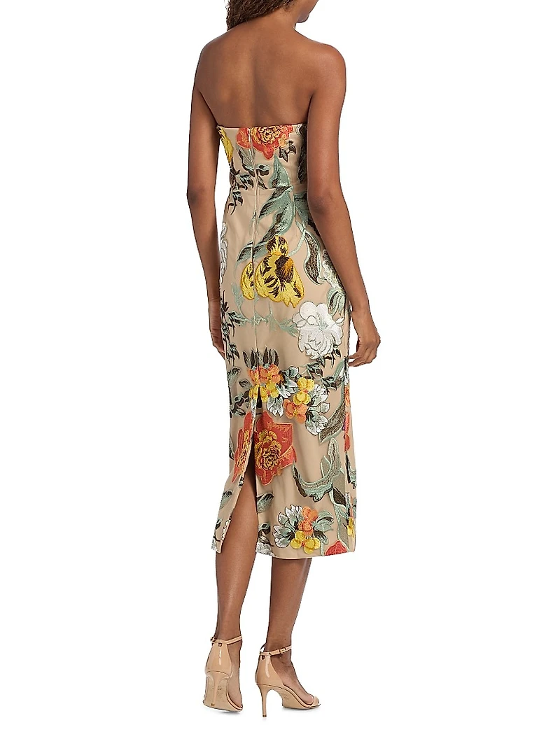 Shiloh Floral-Embroidered Sheath Dress