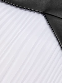 Thea Faux Leather Pleated Combo Minidress