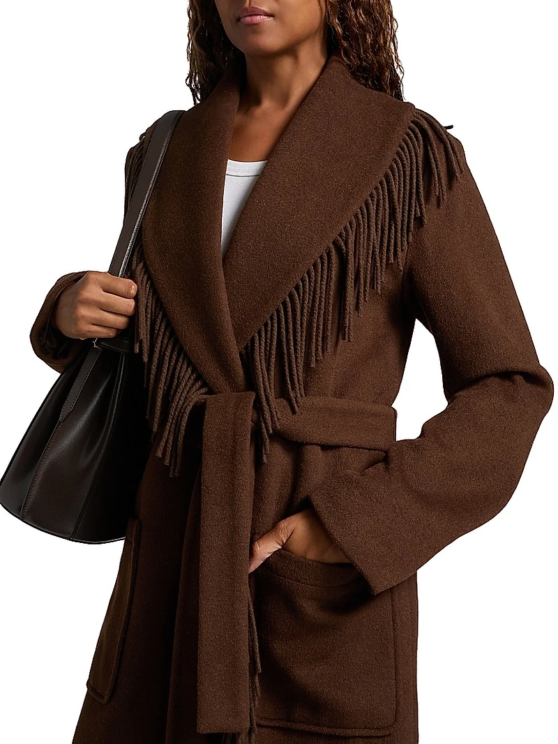 Wyatt Fringed Wool-Blend Overcoat