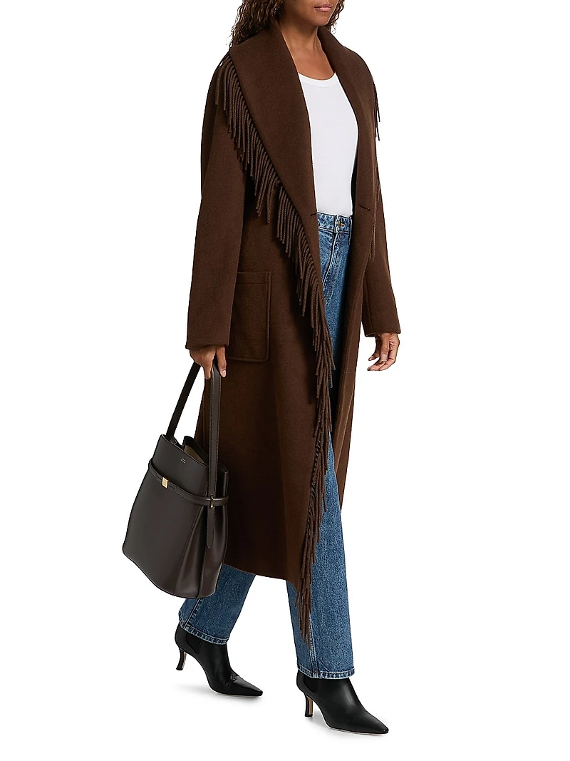 Wyatt Fringed Wool-Blend Overcoat