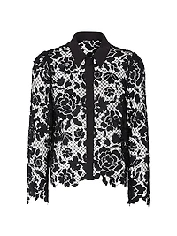 June Floral Lace Button-Front Blouse