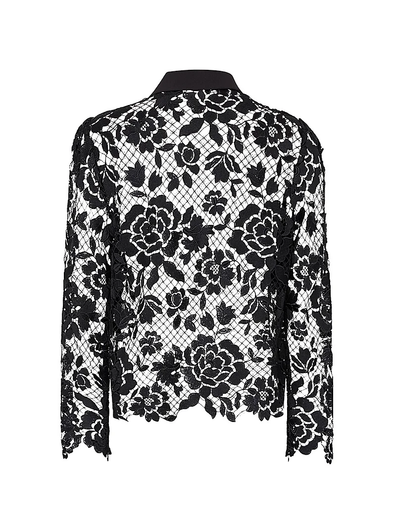 June Floral Lace Button-Front Blouse