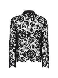 June Floral Lace Button-Front Blouse