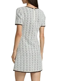 Braided-Trim Tweed Minidress