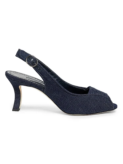 Lonike Denim Slingback Pumps