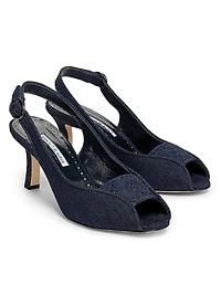Lonike Denim Slingback Pumps