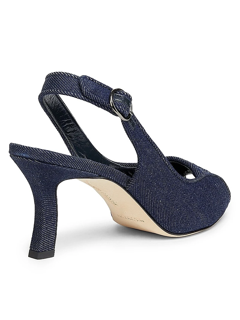 Lonike Denim Slingback Pumps