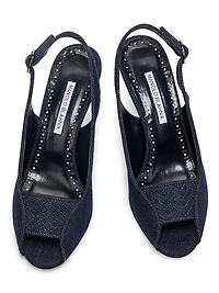 Lonike Denim Slingback Pumps