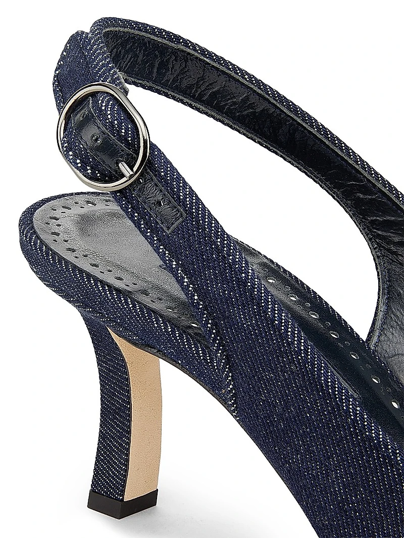 Lonike Denim Slingback Pumps