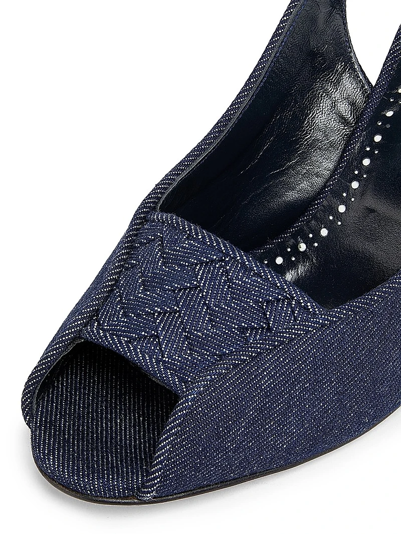 Lonike Denim Slingback Pumps