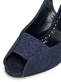 Lonike Denim Slingback Pumps