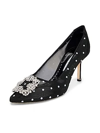Embellished Polka Dot Mesh Pumps