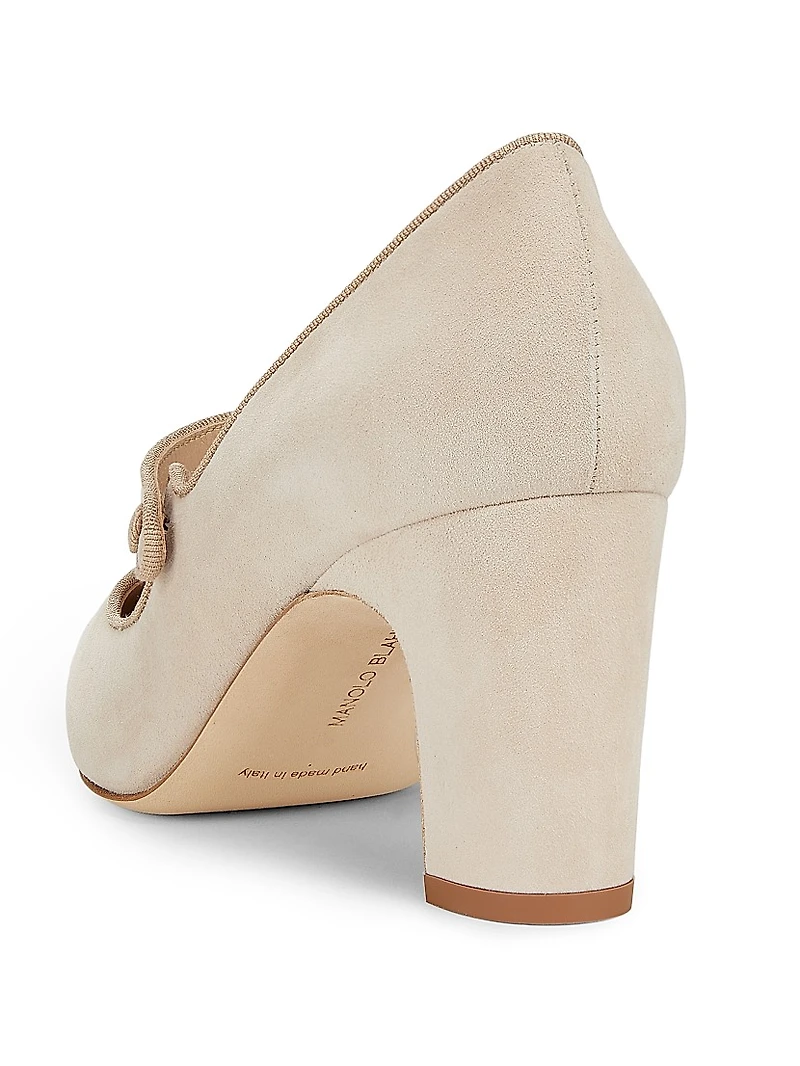 Campariba Suede Block-Heel Pumps