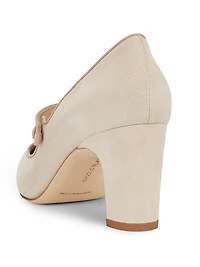Campariba Suede Block-Heel Pumps