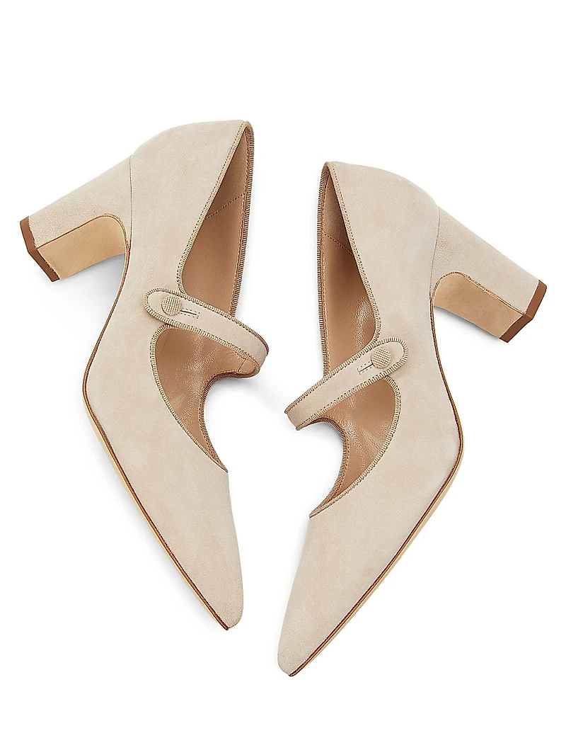 Campariba Suede Block-Heel Pumps