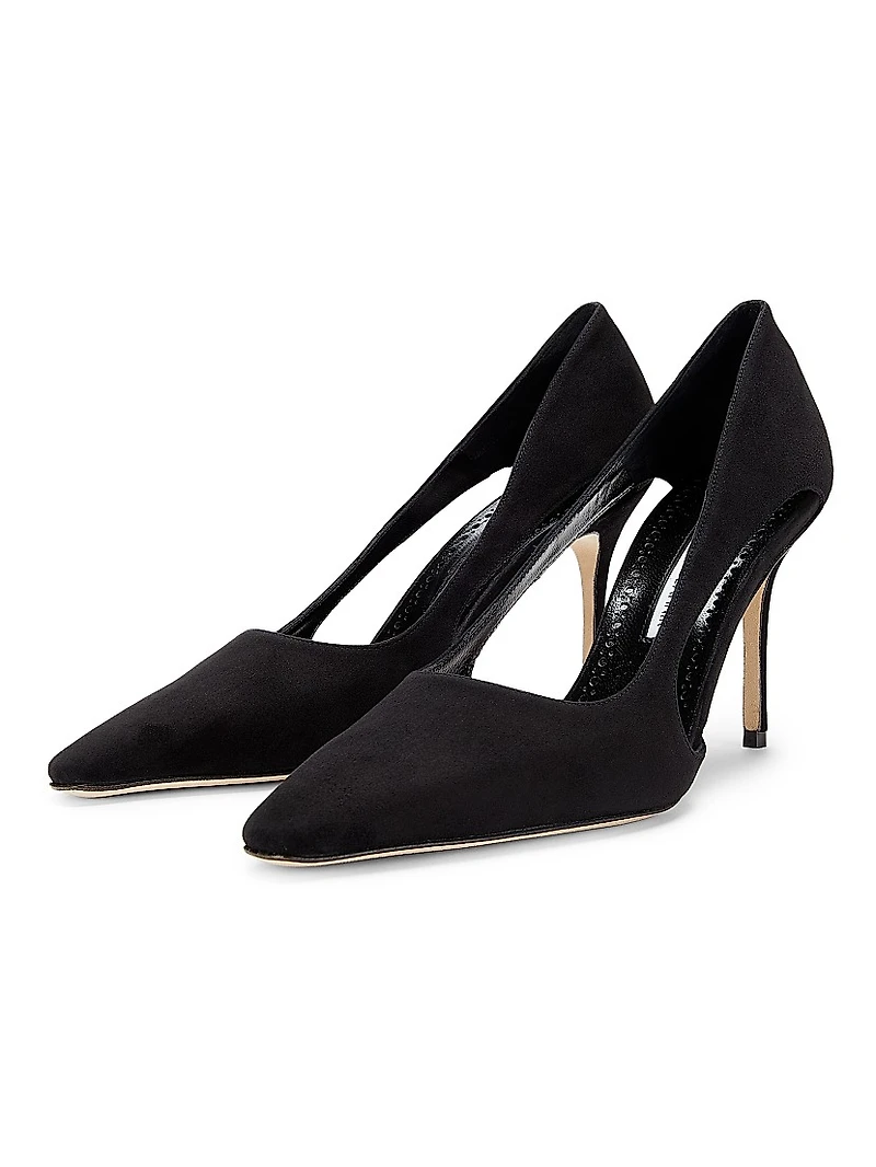 Suede Cut-Out Pumps