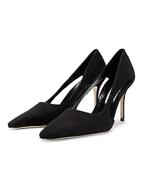 Suede Cut-Out Pumps