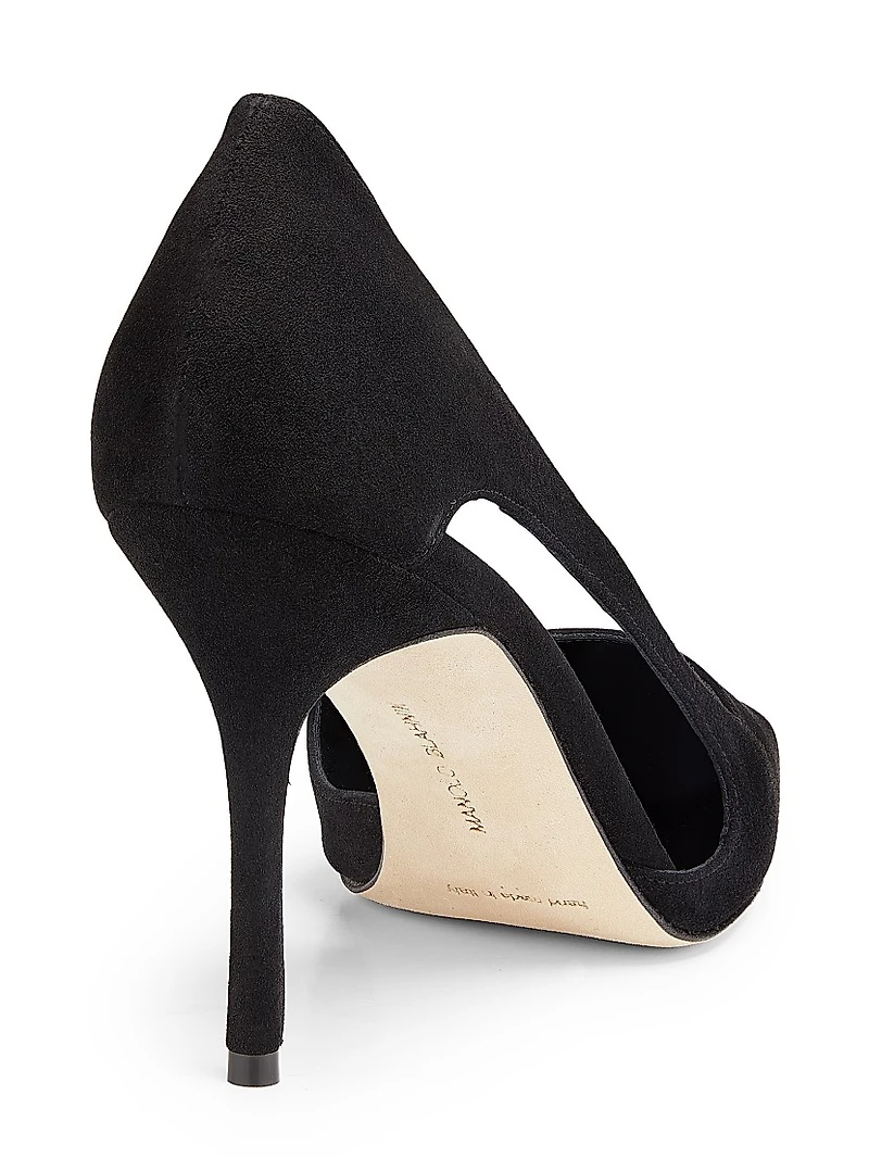 Suede Cut-Out Pumps