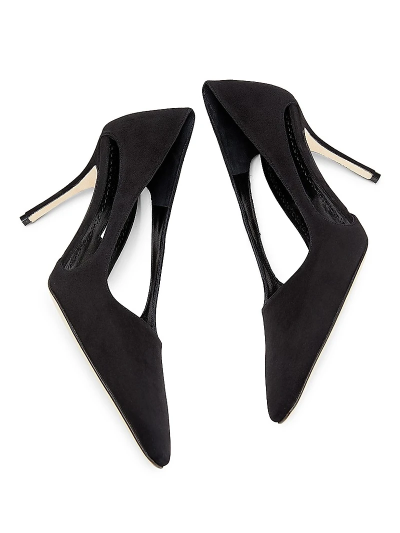 Suede Cut-Out Pumps