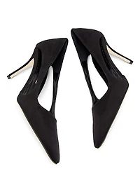 Suede Cut-Out Pumps