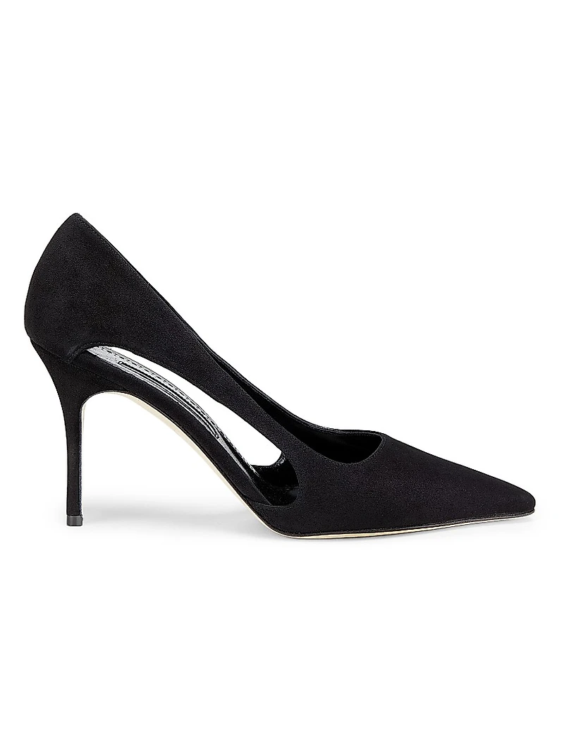 Suede Cut-Out Pumps