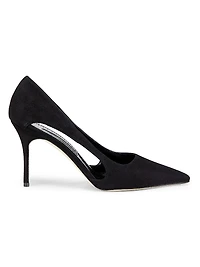 Suede Cut-Out Pumps