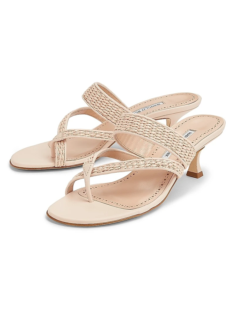 Susa Woven Leather Heeled Sandals