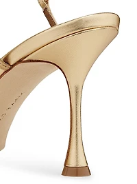 Metallic Leather Strappy Sandals
