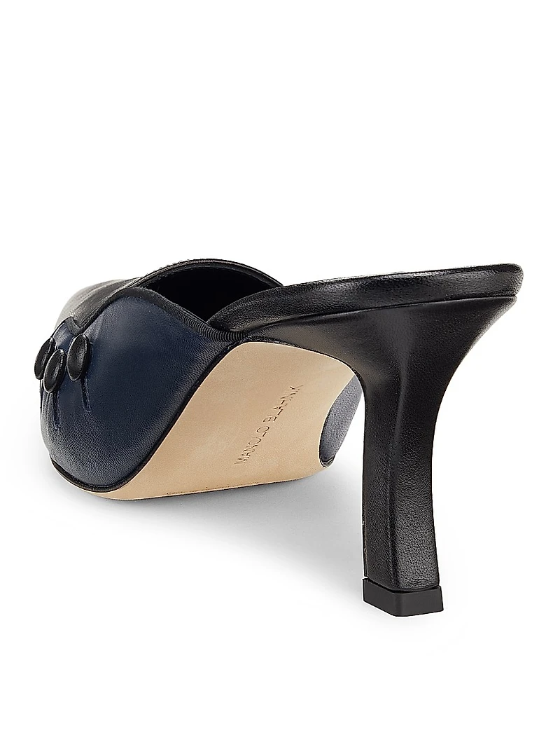 Two-Tone Leather Mules