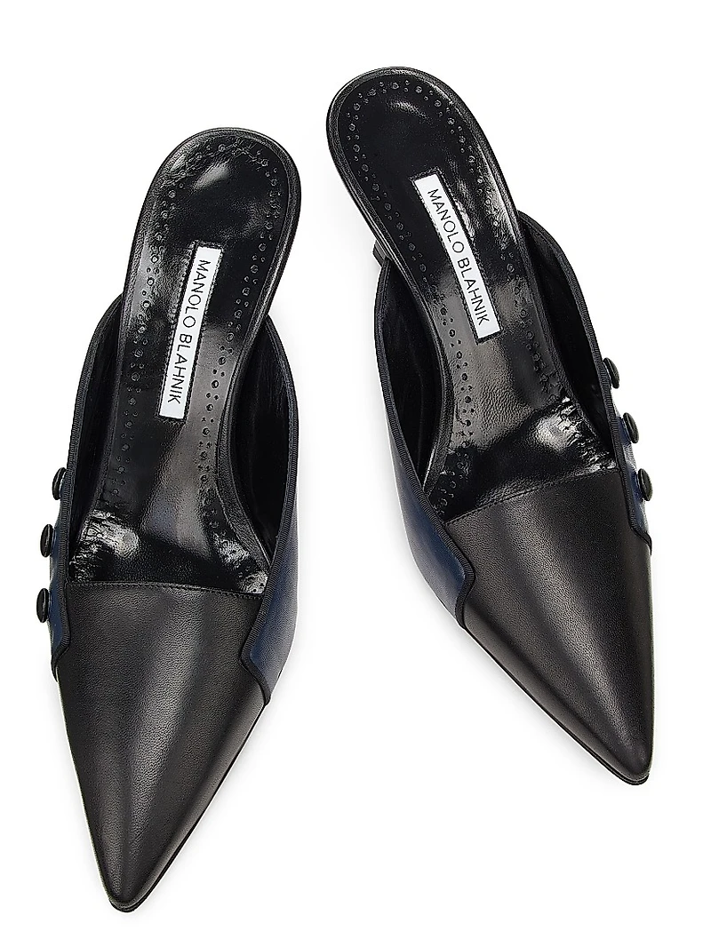 Two-Tone Leather Mules