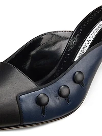 Two-Tone Leather Mules