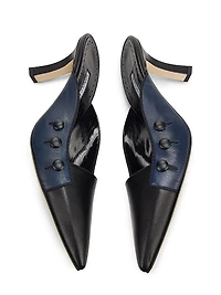 Two-Tone Leather Mules