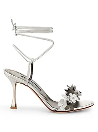 Metallic Leather Strappy Sandals