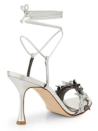 Metallic Leather Strappy Sandals