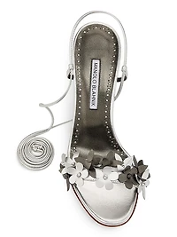 Metallic Leather Strappy Sandals