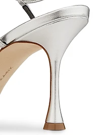 Metallic Leather Strappy Sandals