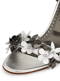 Metallic Leather Strappy Sandals