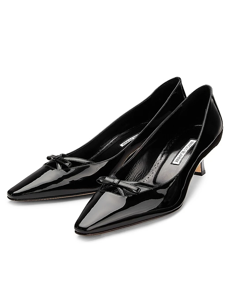 Grafa Bow Patent Leather Pumps