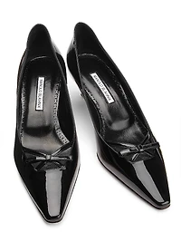 Grafa Bow Patent Leather Pumps