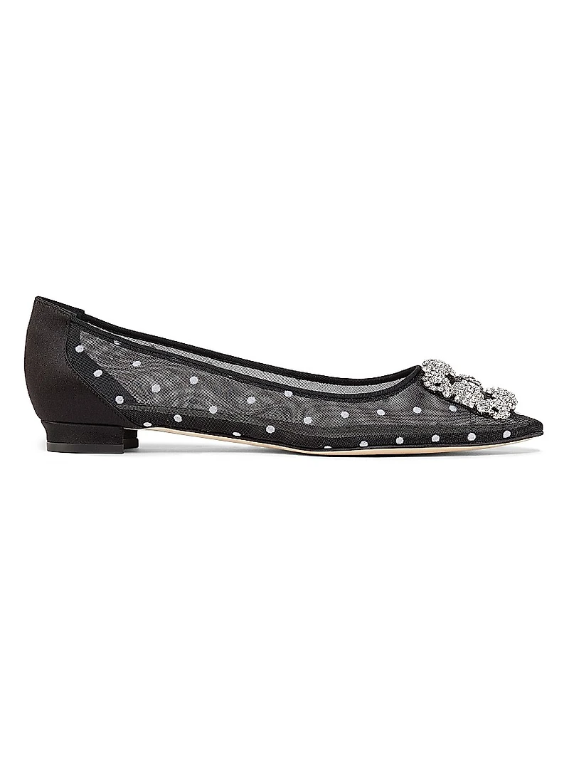Hangisi Dotted Embellished Ballet Flats